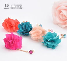 韓版可愛(ài)雪紡花朵水鉆防塵塞 蘋(píng)果耳機(jī)塞的時(shí)尚防護(hù)選擇